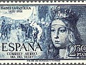 Spain 1951 Isabel La Catolica 2,30 PTA Azul Oscuro Edifil 1101